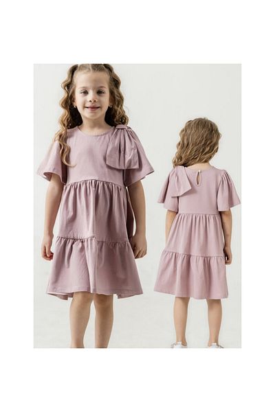 CİCHLİD Girl's Sleeve Bow Detail Dress
