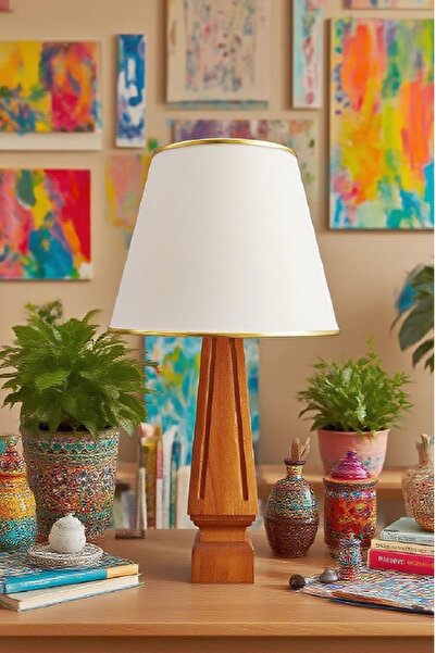 571 Store F Series Wooden Leg Table Lamp Shade Fabric Headboard Night Lamp Lighting