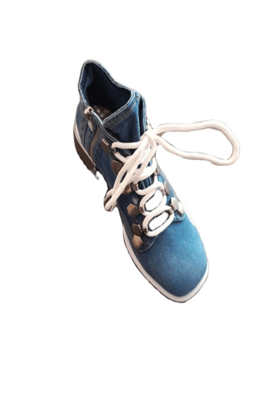 blue moon - Ghete de damă din denim cu șireturi, albastre, 37 EU