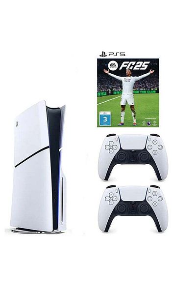 Sony PlayStation 5 Disc Slim Console With Extra White Controller and FC 25