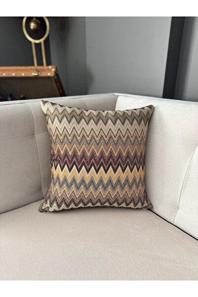 ref crea غطاء وسادة منسوج بنمط متعرج من ماريا