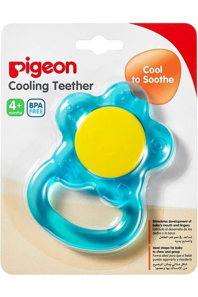 Pigeon عضاضة تبريد على شكل زهرة، باللون الأزرق، عبوة من قطعة واحدة