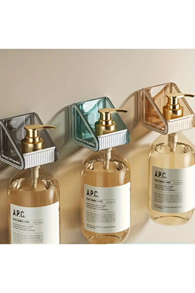 btm home 2’li Kendinden Yapışkanlı Duvara Monte Şişe Tutucu – Sabunluk Rafı O...