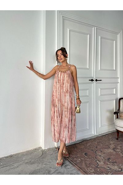 Miss Prova Καλοκαιρινό φόρεμα με λεπτομέρεια αξεσουάρ κρεμαστό μοτίβο MISSELB3617