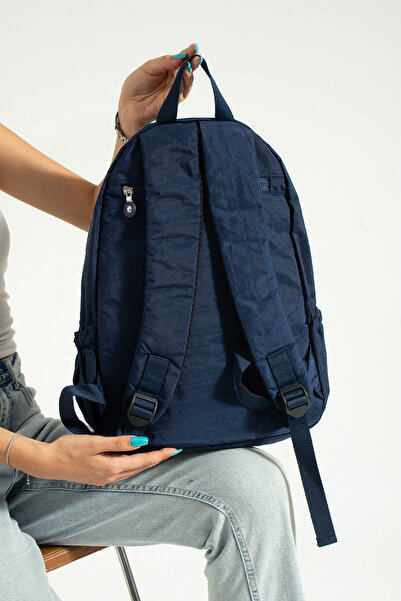 NEMO BAGS Синій унісекс рюкзак, шкільний рюкзак для подорожей з підтримкою ноутбука, тканина Crinkle, 20 л, 40x30 см