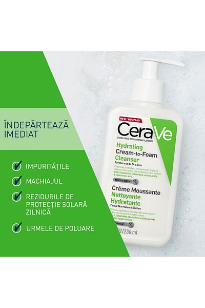 CeraVe Cremă de curățare hidratantă spumoasă, 473 ml