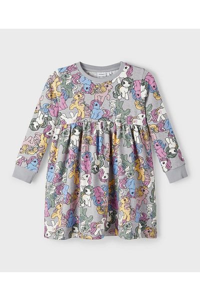 Name it Printed Dress - Grey Melange