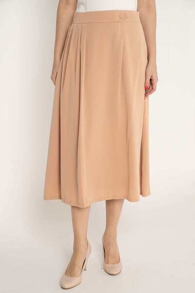 mica Women's High-Waisted Midi A-Line Skirt