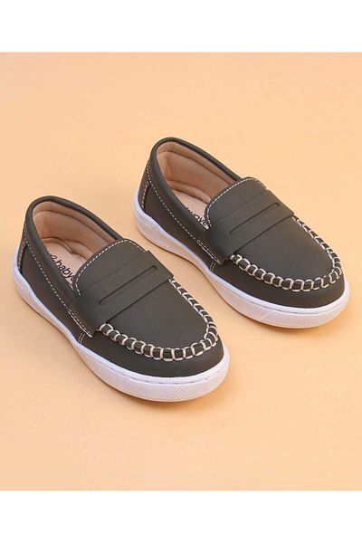 Babyoye Slip On Solid Loafers - Brown