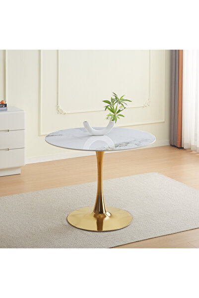 Home Box Elvis Sintered Stone 4-Seater Round Dining Table