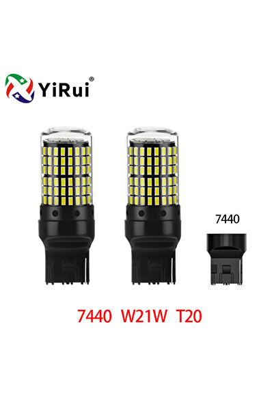Choice6 مصباحان LED أبيضان 7440 W21W T20 من YiRui، يعملان بجهد 12-48 فولت، 14...