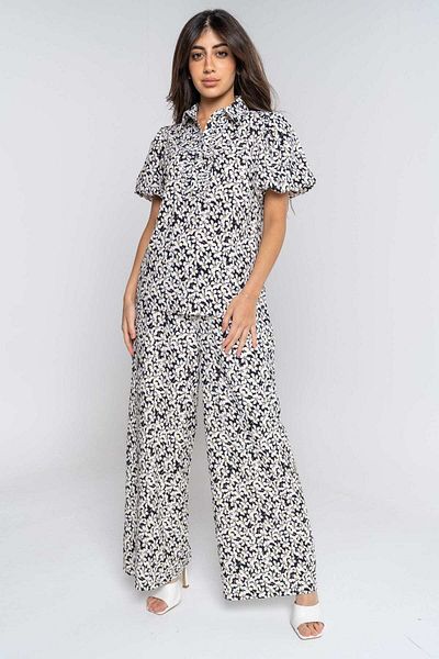 mica Wide Leg Floral Print Long Pants