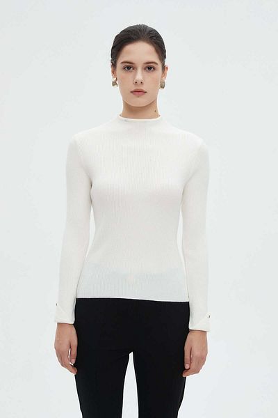 mica Women's Long Sleeve High Neck Blouse