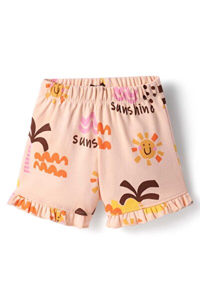 Bonfino Sunshine Printed T-Shirt & Shorts Set - Peach