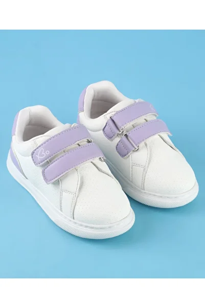 Babyoye Velcro Closure Casual Shoes - White & Lavender