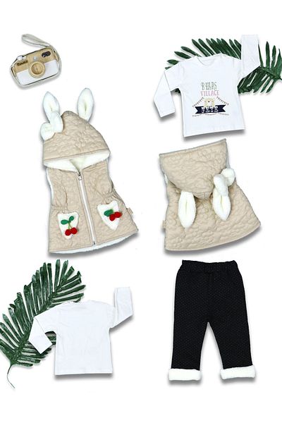 Nehad Bebe Baby Girl Welsoft 3-Piece Set with Vest