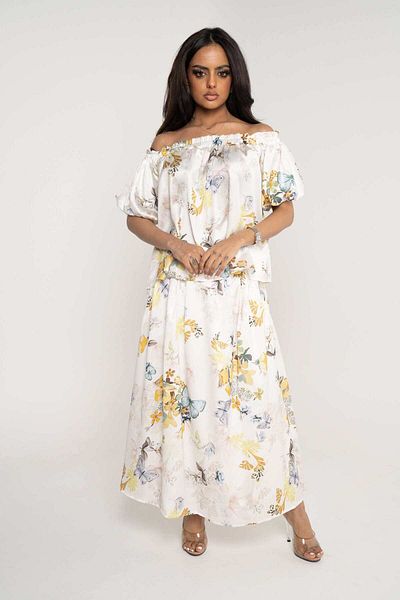 mica Wide Printed Midi Skirt