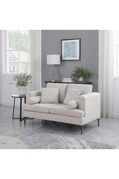 Home Box Amare 2- Seater Sofa with 2 Cushions and 2 Round Cushions