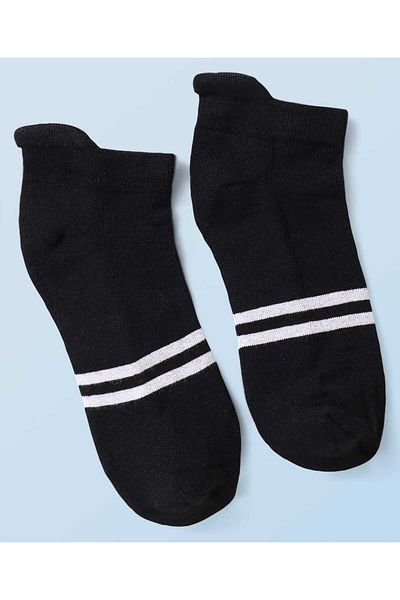Honeyhap Premium Cotton, Bamboo, & Ankle Length Socks (Pack of 5)-Lime Blue White & Black