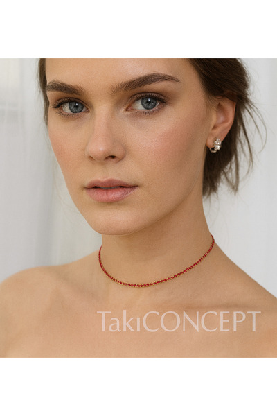 TakıConcept Renkli Su Yolu Taşlı Choker Kadın Kolye