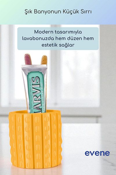 Evene Θήκη οδοντόβουρτσας Βάση οδοντόβουρτσας Βάση οδοντόβουρτσας Σκούρο κίτρινο χρώμα Μοντέλο 91