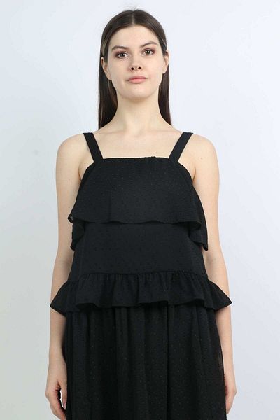 mica Women's Ruffled Strap Blouse