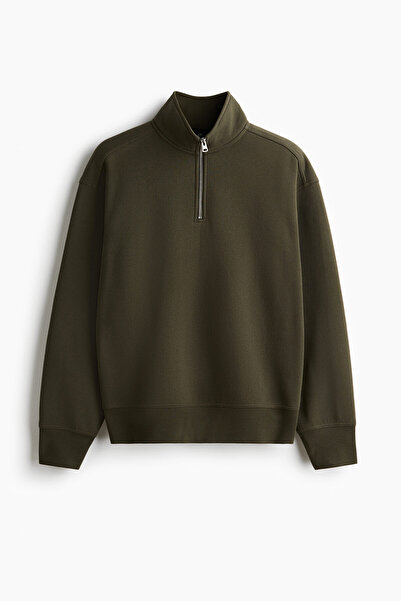 H&M Loose Fit Yarım Fermuarlı Sweatshirt