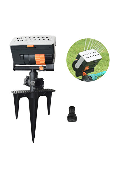 Choice black Lawn Sprinkler for Yard 16 Hole Automatic Oscillating Sprinkler Adjustable Water Flow Rate Wat