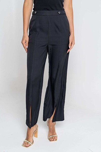 mica بنطلون طويل سادة بفتحة أمامية