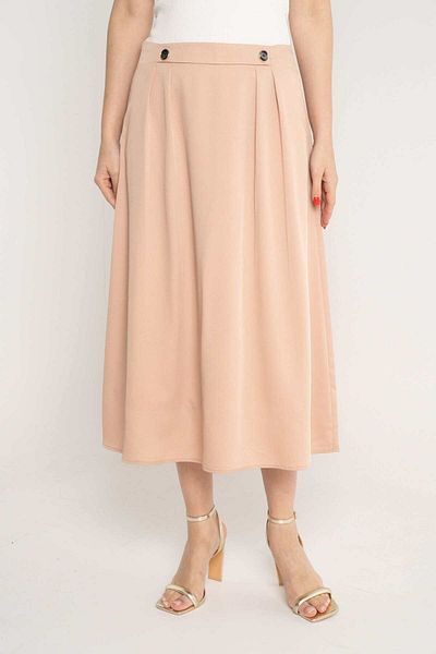 mica Women's Midi Flared Skirt with Waist Buttons