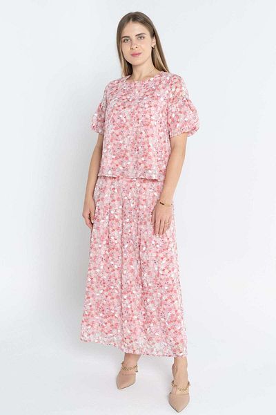 mica Women’s Wide Floral Midi Skirt