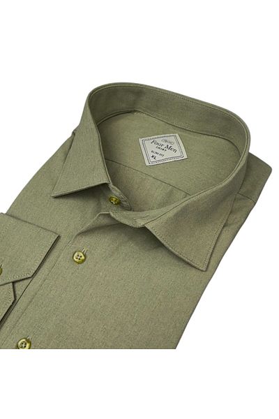 GÖMLEK GALERİSİ Slim Fit Slim Fit Plain Long Sleeve Men's Shirt