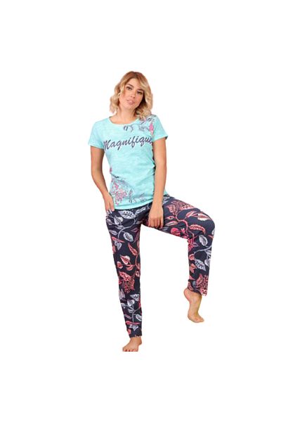Generic Women's short-sleeved cotton pajamas
