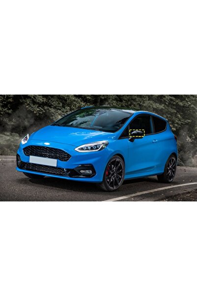 Choice 1 Pair For 2017-22 Ford Fiesta MK8 Door Wing Side Mirror Cover Caps Gloss Black