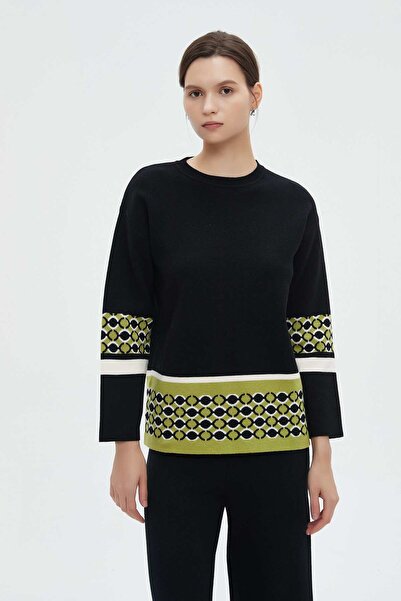 mica Women's Long Sleeve Winter Blouse with Round Neck