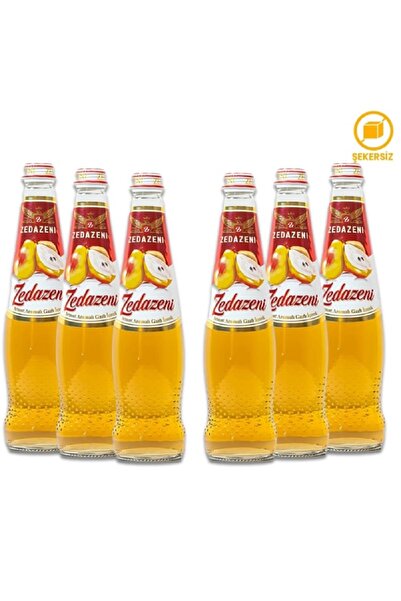 ZEDAZENİ Armut Aromalı 0 Şeker Gazlı İçecek 500Ml Cam Şişe * 6 ADET