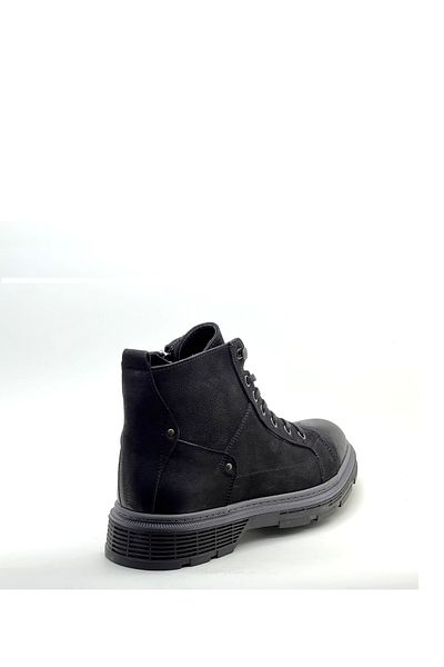 grado Genuine Leather Men's Zippered Boots Black Nubuck 1966