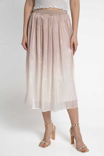 mica Women's Pleated Midi Skirt with Gradient Design