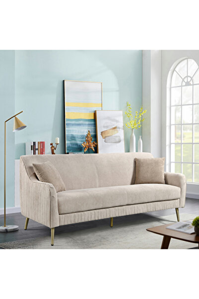 Home Box أريكة Seville NXT القماشية بثلاثة مقاعد مع وسادتين