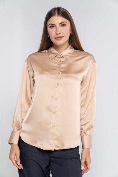 mica Solid Button-Up Long Sleeve Shirt