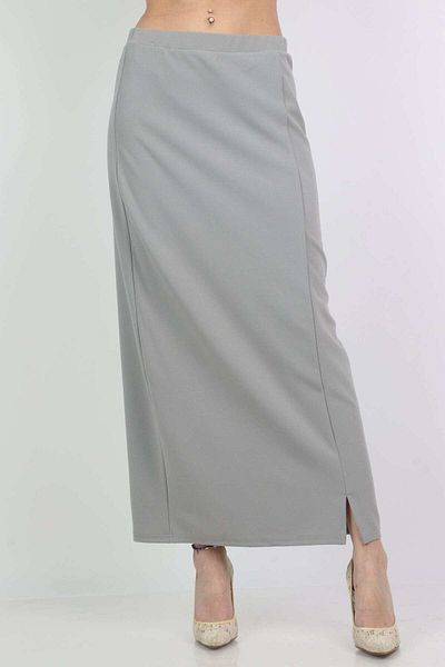 mica Solid Midi Skirt with Side Slit