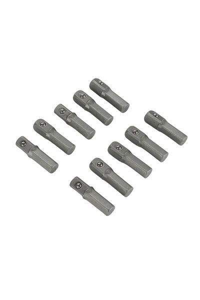 Choice 10PCS 10pcs 25mm Long Impact Socket Adapter Converter 1/4" Hex Shank To 1/4" Square Drive Hexagon Ha