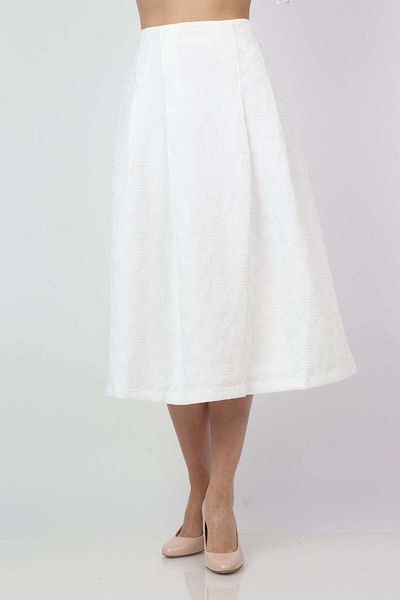 mica Wide Pleated Midi Skirt Below the Knee