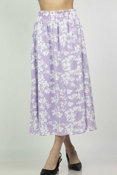 mica High-Waisted Printed Midi Skirt