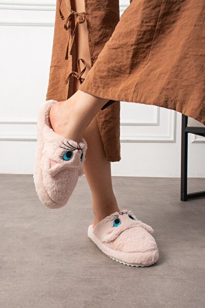 NOVİNS Χαριτωμένο κέντημα με φιγούρα γάτας Κεντημένο Χωρίς Ήχο Αντιολισθητικές Παντόφλες Σπιτιού με ελαφριά βάση