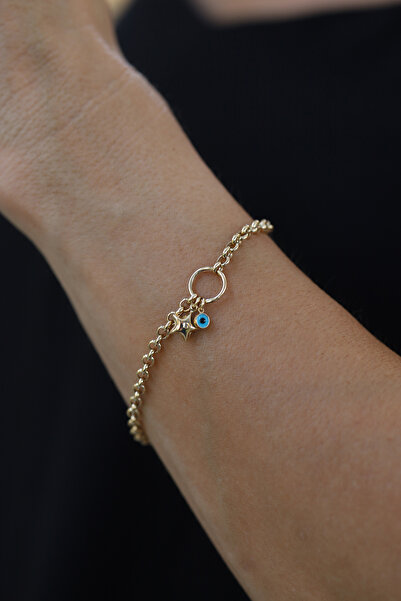 Yenigün Kuyumculuk 14 Ayar Altın Dotch Zincirli Nazarlık Ve Obje Detaylı Bile...