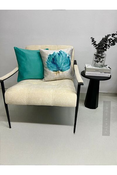 Palmia Home Floral Patterned Turquoise Color Double Sided Decorative 2-Piece Combination Throw Pillow Cover Set