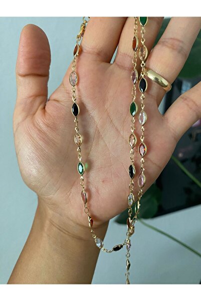 Stoneday Plated Gold Colored Ellipse Pendant with Y Pendant