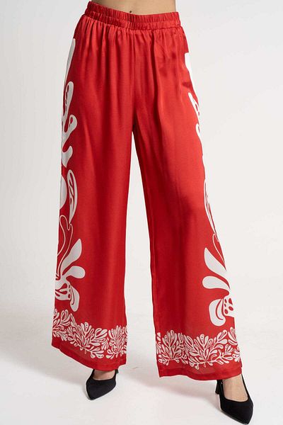 mica Women's Wide-Leg Printed Long Trousers