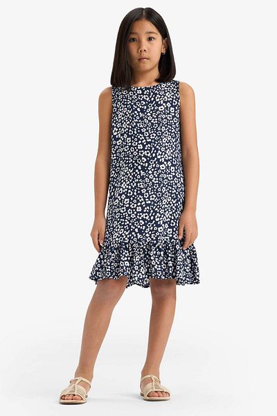 DeFacto Rochie de vară din viscoză fără mâneci cu model pentru fete E7498A825SM